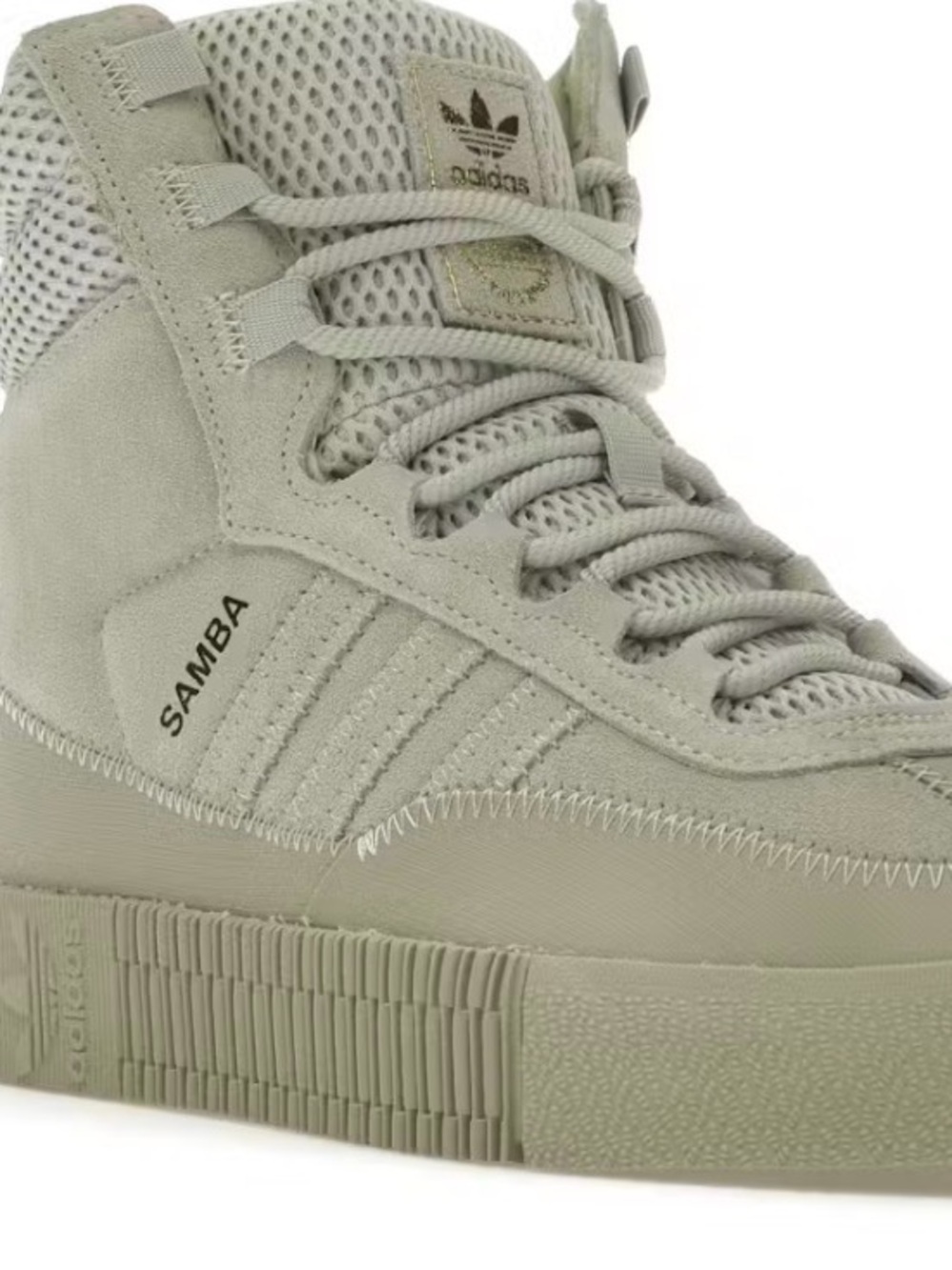 adidas Samba Mid Top Sneakers in Sage Halo Green - Picture 3 of 14